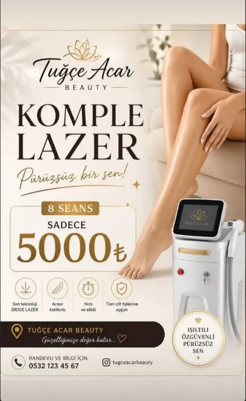 Komple Lazer — 8 Seans — 5000 ₺